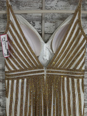 GOLD/WHITE SPARKLY  LONG DRESS