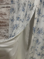 WHITE/BLUE FLORAL LONG DRESS