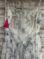 WHITE/BLUE FLORAL LONG DRESS