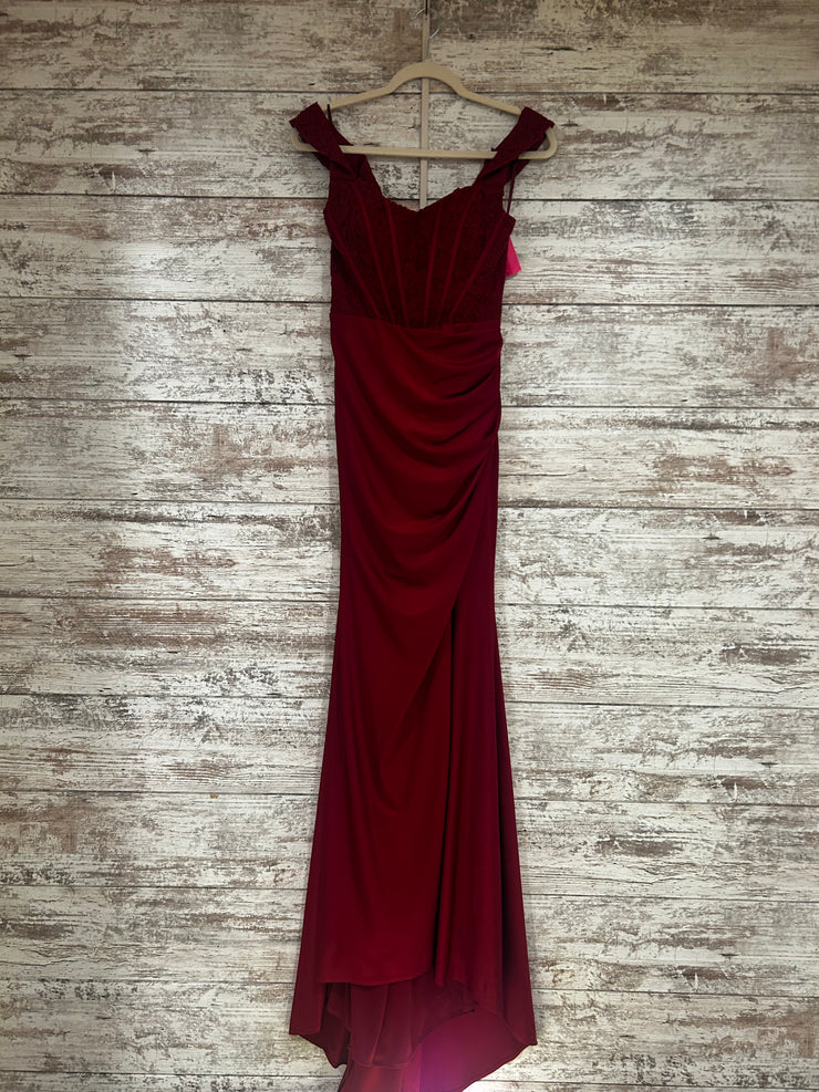 BURGUNDY LONG EVENING GOWN-NEW