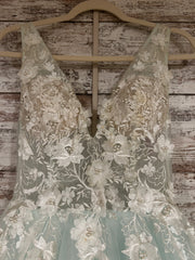 WHITE/GREEN PRINCESS GOWN