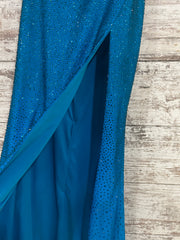 TEAL SPARKLY LONG EVENING GOWN