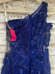 ROYAL BLUE/FLORAL LONG DRESS