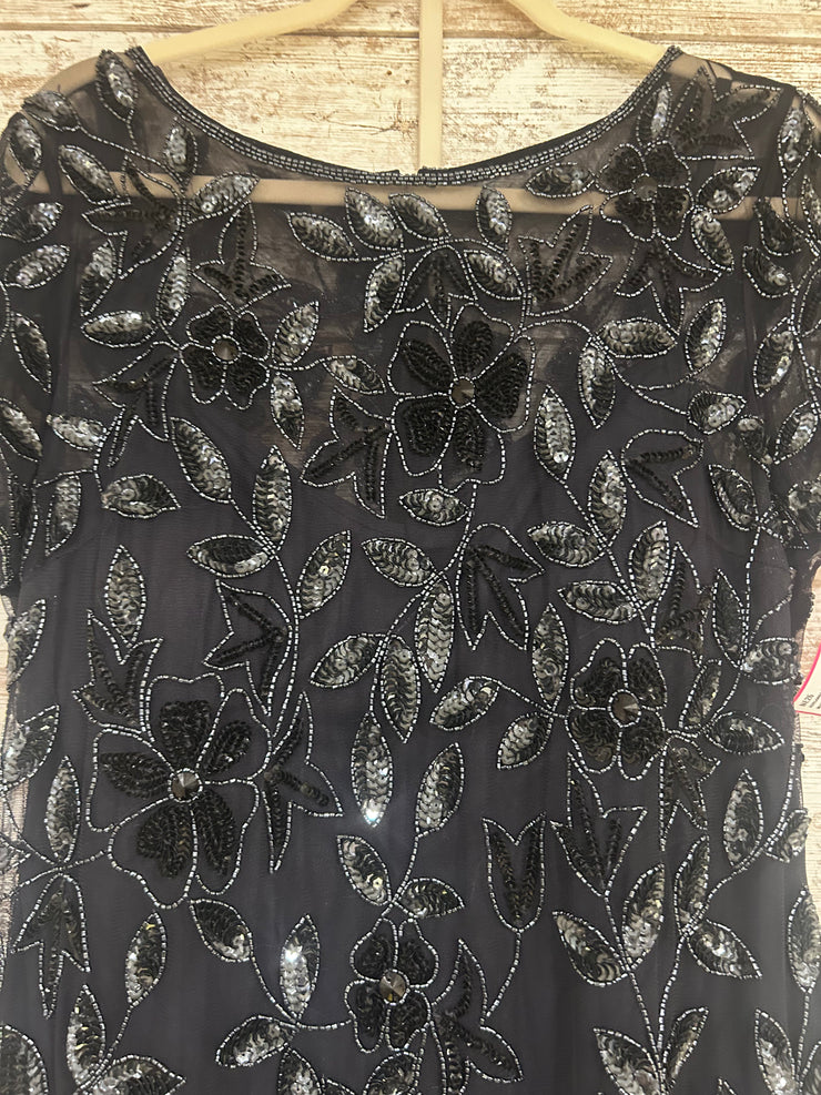 NAVY SPARKLY LONG EVENING GOWN