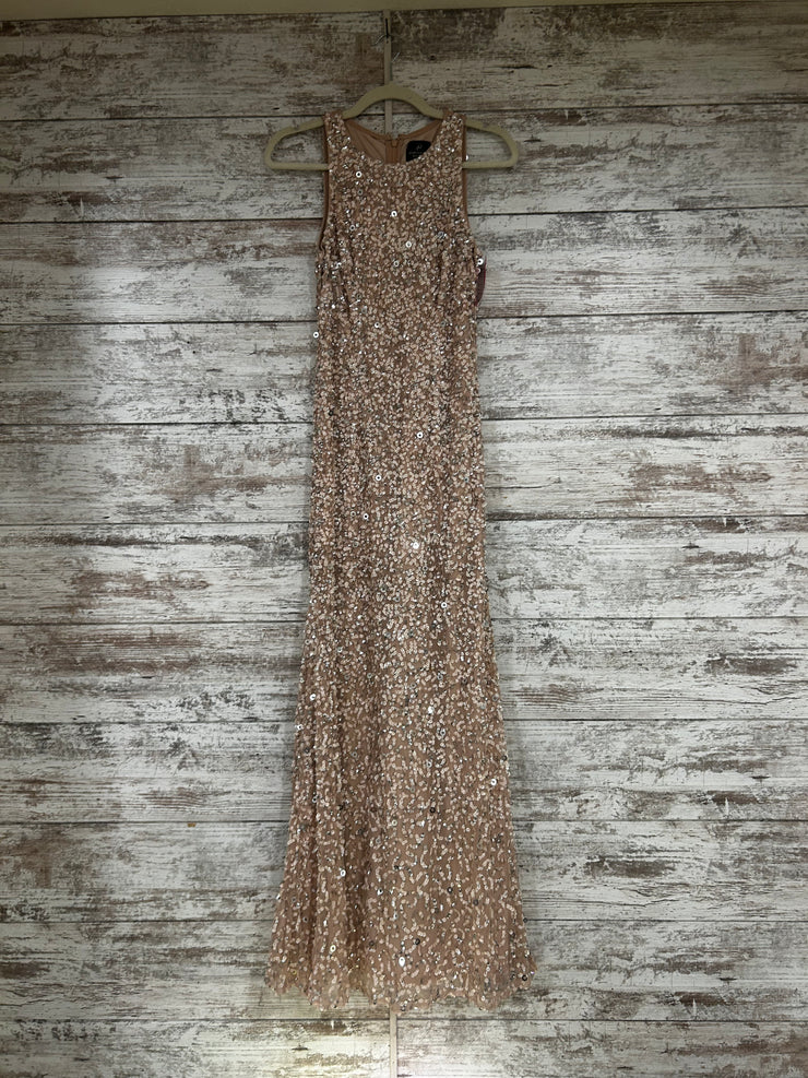 PINK SEQUIN LONG EVENING GOWN