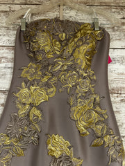 SILVER/GOLD LONG DRESS W/SHAWL