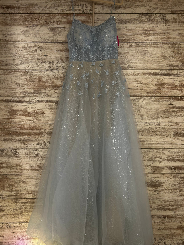 BLUE A LINE GOWN