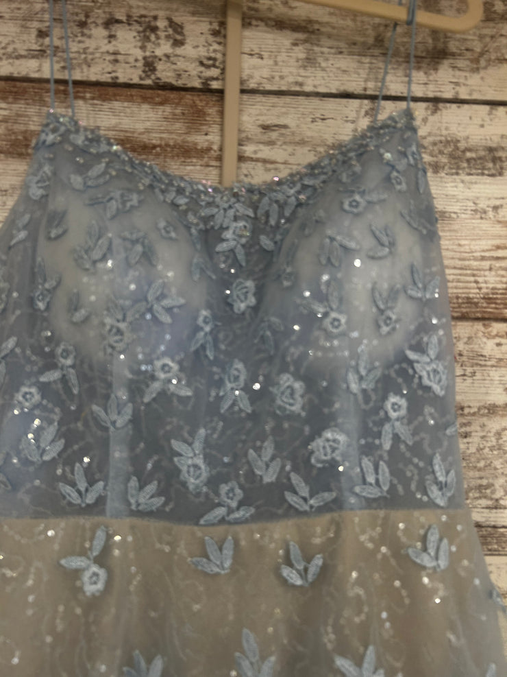 BLUE A LINE GOWN