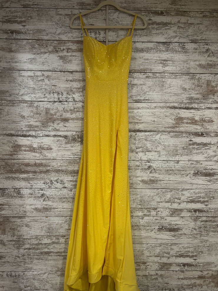 YELLOW HOT STONE LONG DRESS