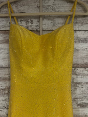 YELLOW HOT STONE LONG DRESS