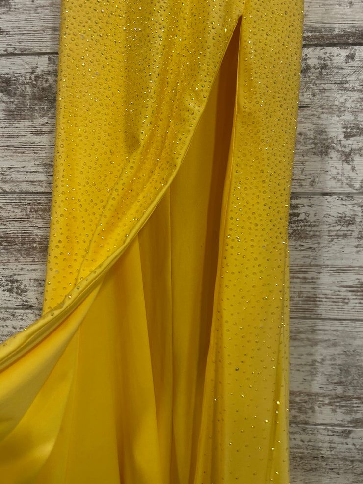 YELLOW HOT STONE LONG DRESS