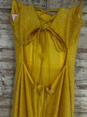 YELLOW HOT STONE LONG DRESS
