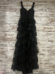 BLACK SPARKLY TIERED A LINE