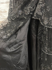 BLACK SPARKLY TIERED A LINE