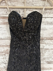GRAY LACE LONG EVENING GOWN