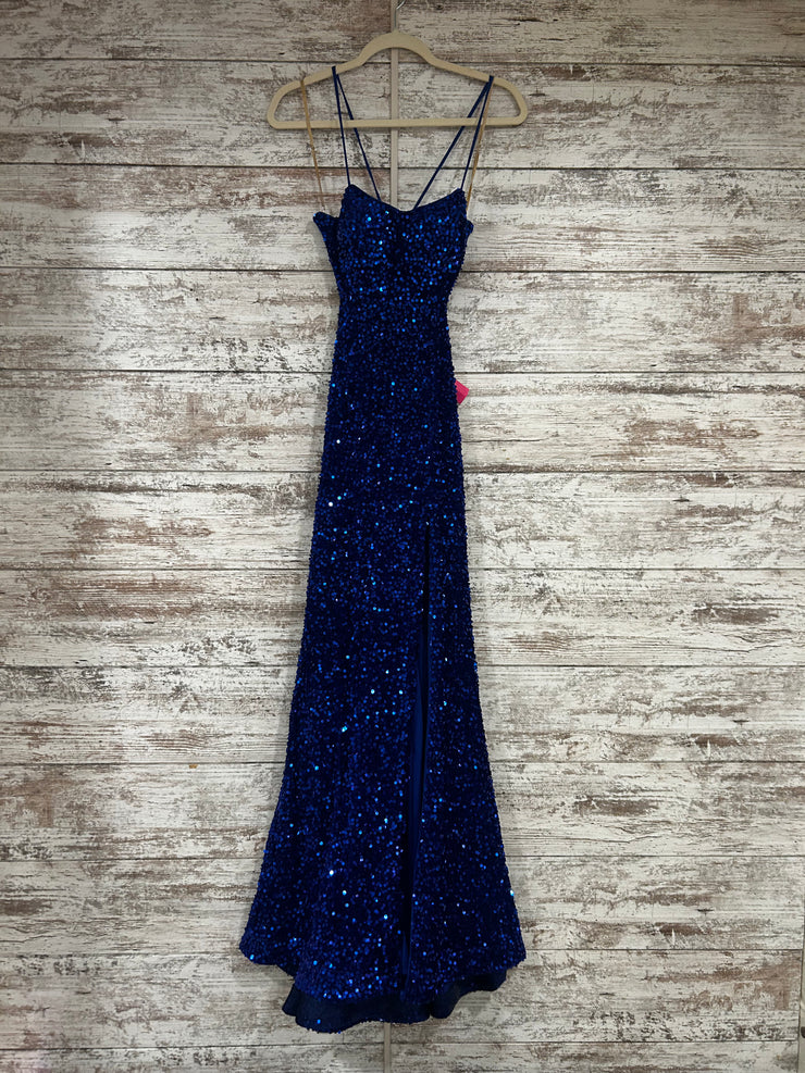 ROYAL BLUE SPARKLY LONG DRESS