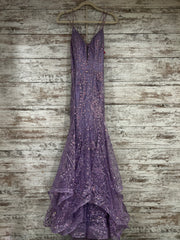 PURPLE SPARKLY MERMAID GOWN
