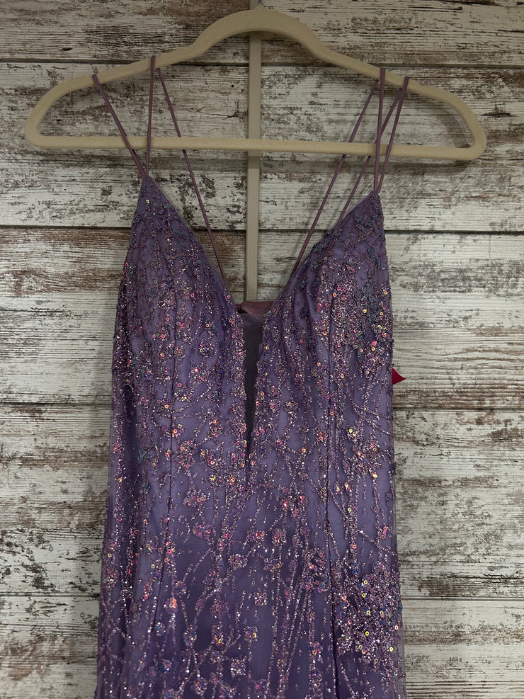 PURPLE SPARKLY MERMAID GOWN