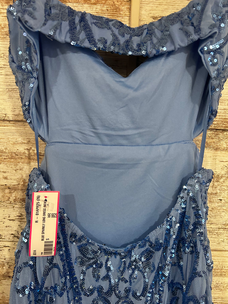 BLUE SPARKLY LONG DRESS (NEW)