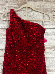 RED FULL SEQUIN LONG DRESS
