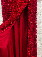 RED FULL SEQUIN LONG DRESS