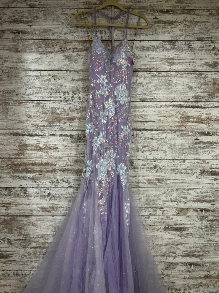 PURPLE SPARKLY MERMAID GOWN