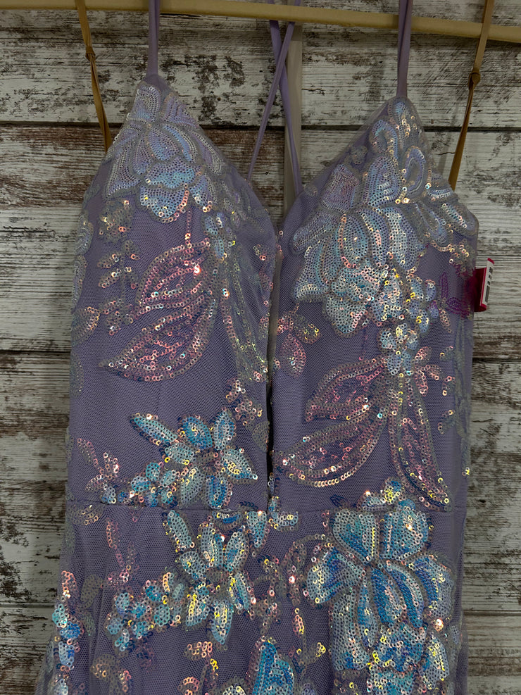 PURPLE SPARKLY MERMAID GOWN