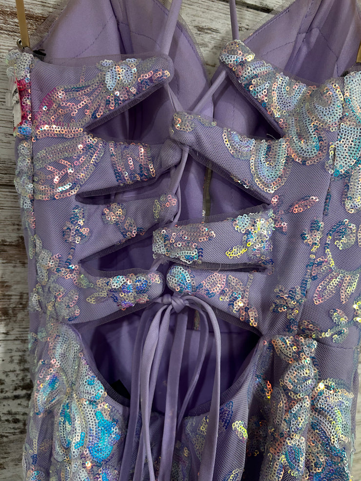 PURPLE SPARKLY MERMAID GOWN