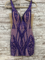 PURPLE SPARKLY SHORT DRESS