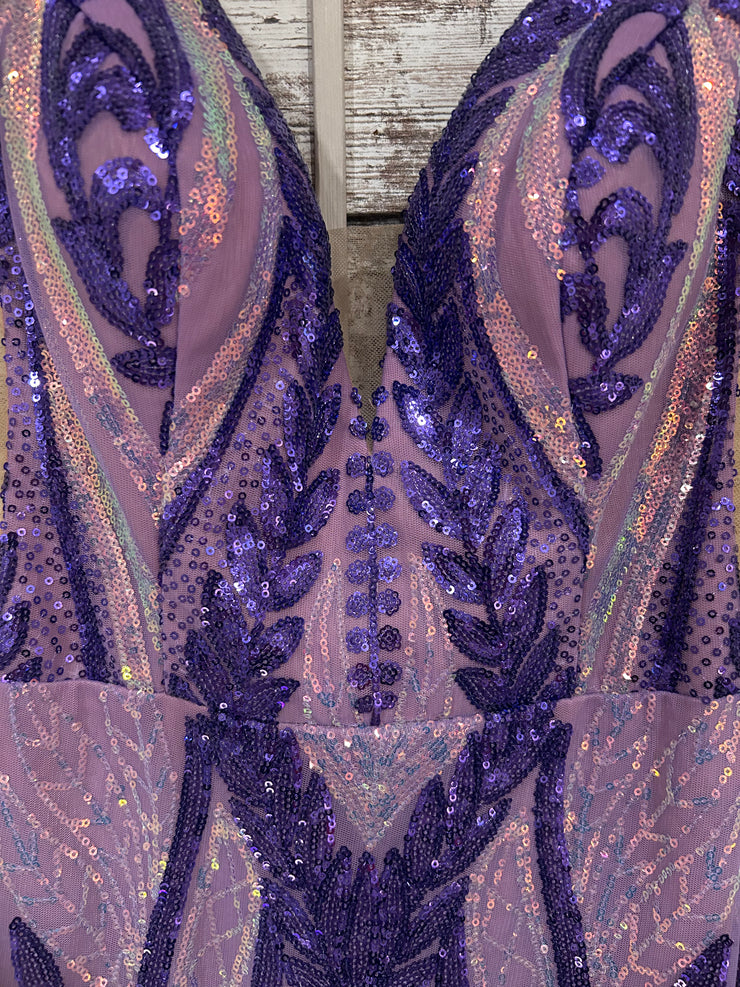 PURPLE SPARKLY SHORT DRESS