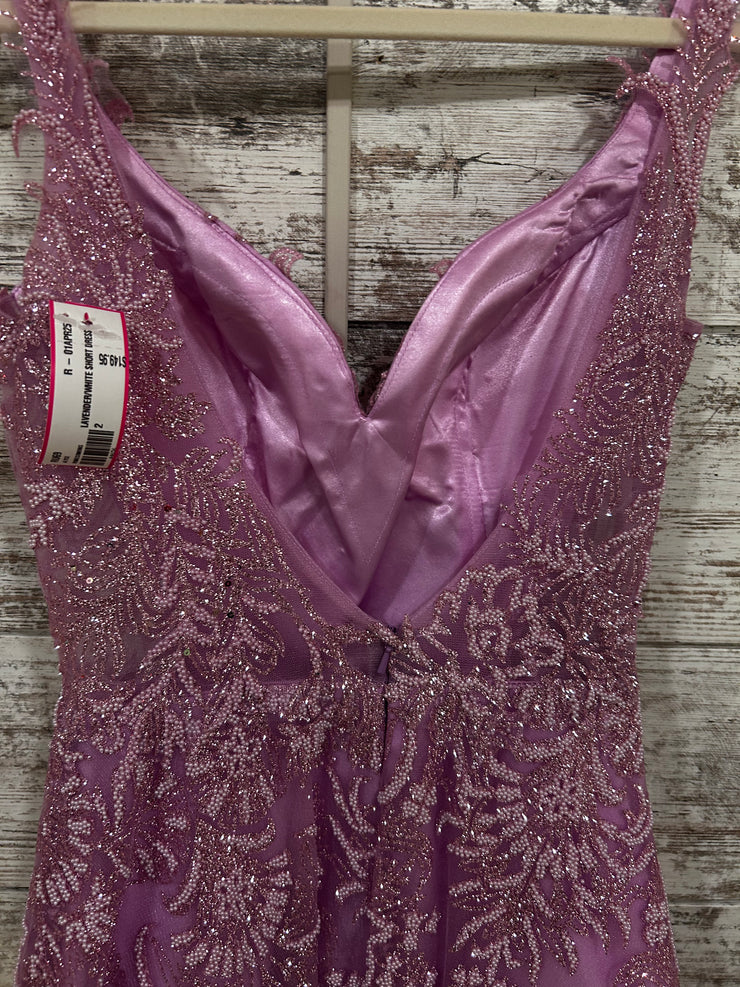 LAVENDER/WHITE SHORT DRESS