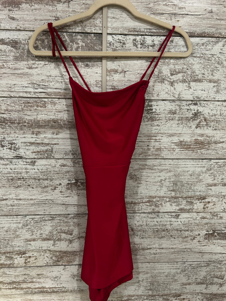 RED SATIN SHORT DRESS