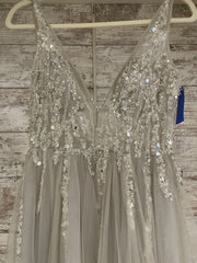 SILVER SPARKLY TOP A LINE GOWN