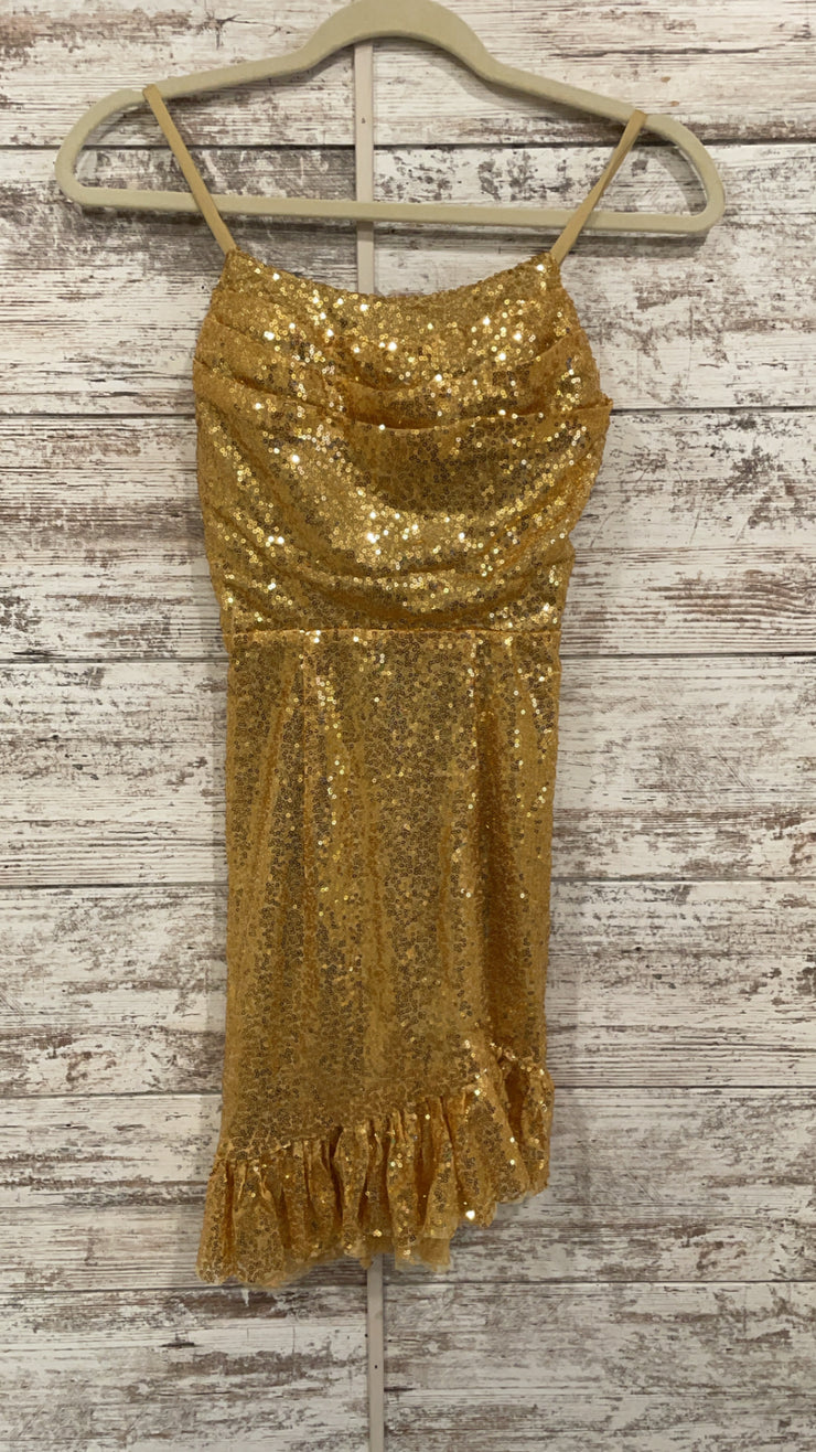 GOLD SPARKLY SHORT DRESS (NEW)