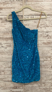 BLUE SEQUIN SHORT DRESS (NEW)