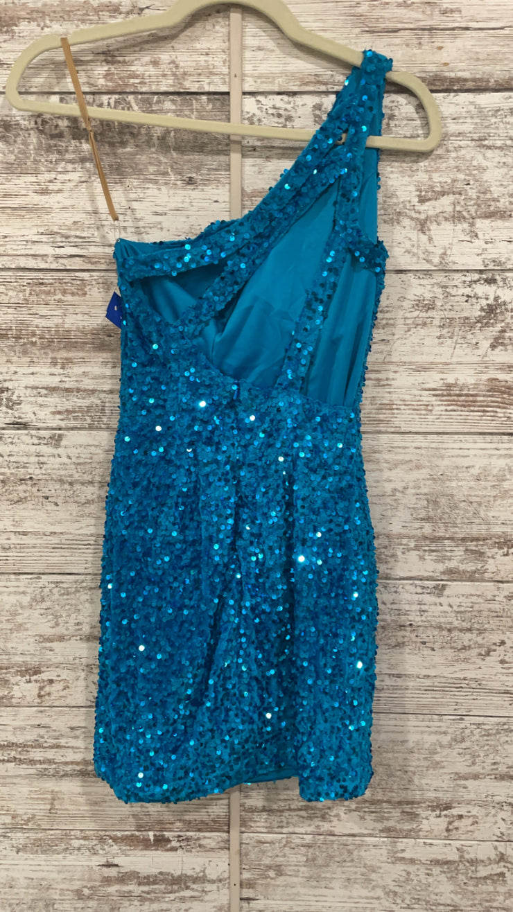 BLUE SEQUIN SHORT DRESS (NEW)