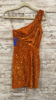 ORANGE SEQUIN SHORT DRESS- NEW