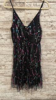 BLACK SPARKLY SHORT DRESS