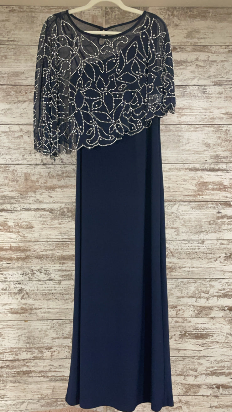 NAVY/SILVER LONG DRESS