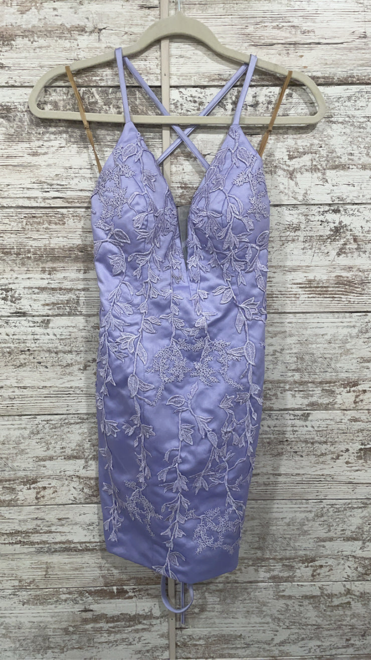 LAVENDER/FLORAL SHORT DRESS