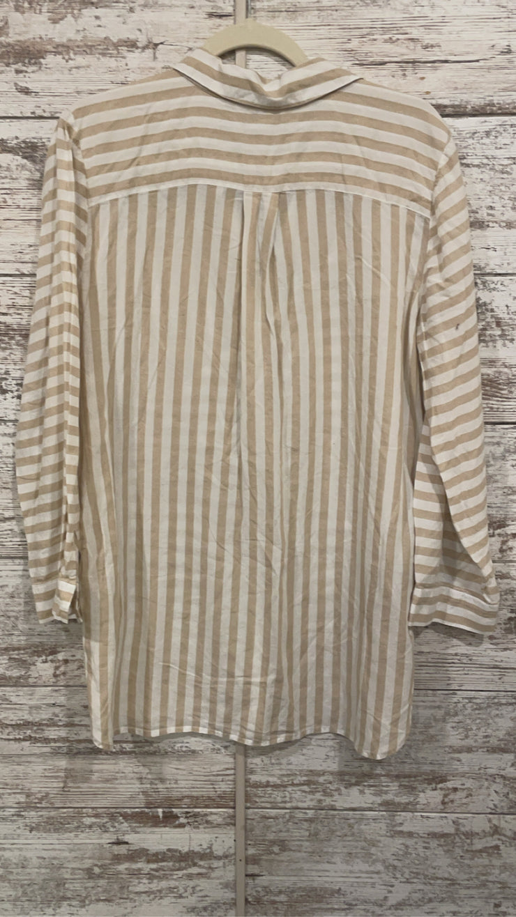 TAN/WHITE STRIPED SHIRT $109