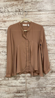 TAN FLOWY BLOUSE $89