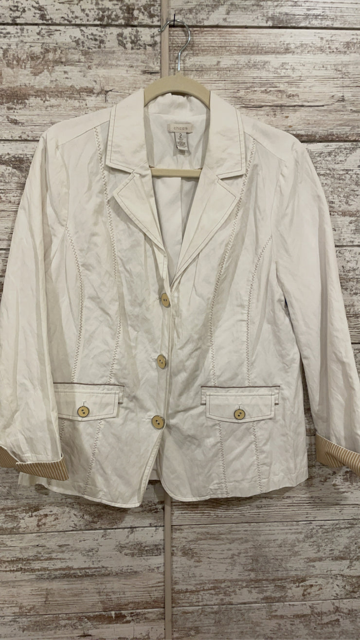 WHITE BUTTON UP JACKET $149