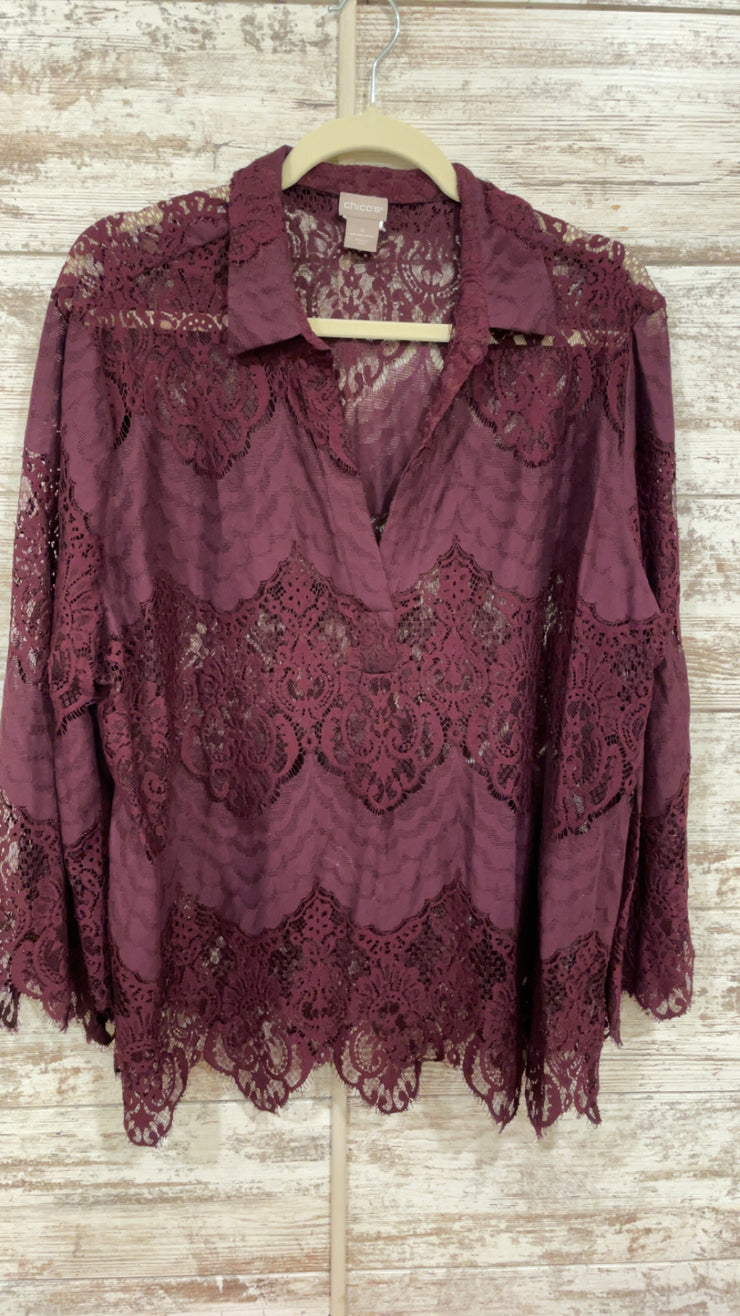 BURGUNDY LACE TOP $99