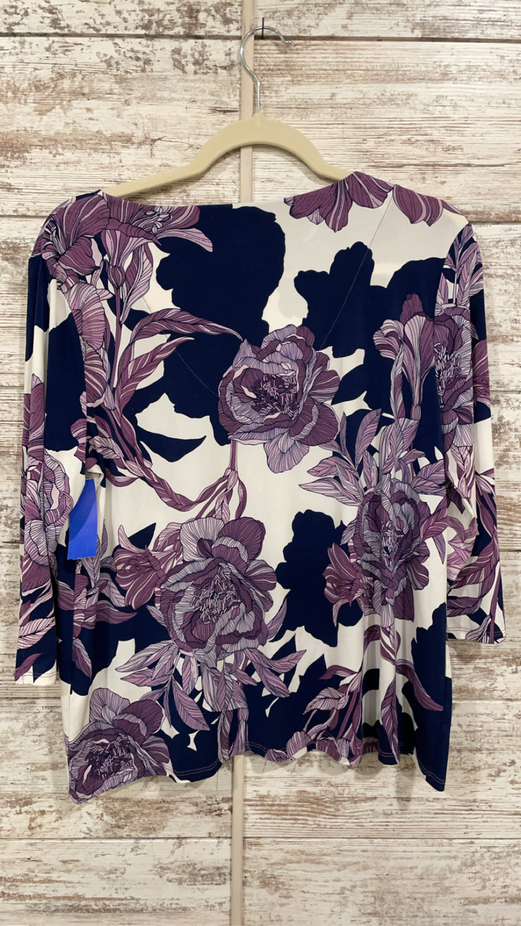 PURPLE/WHITE FLORAL TOP $89