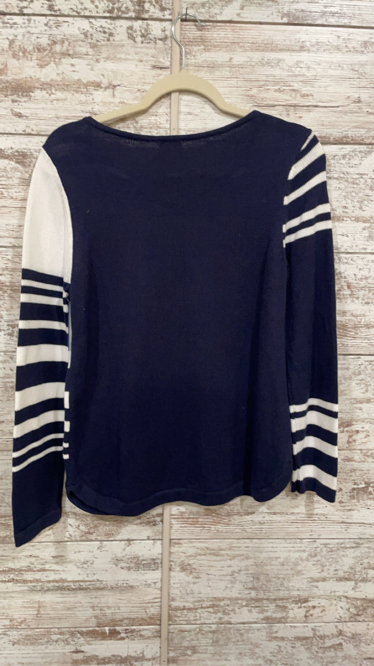NAVY/WHITE 100% COTTON TOP$109