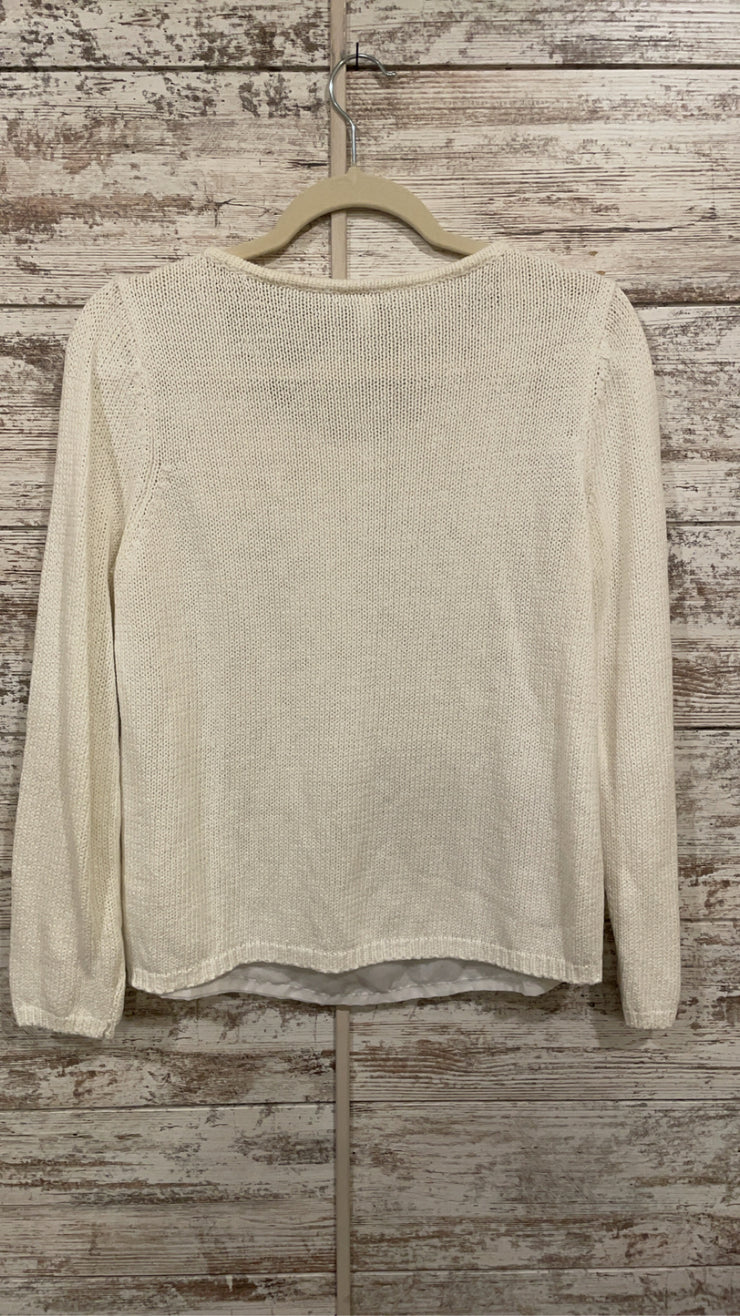 WHITE CROCHET SWEATER $109