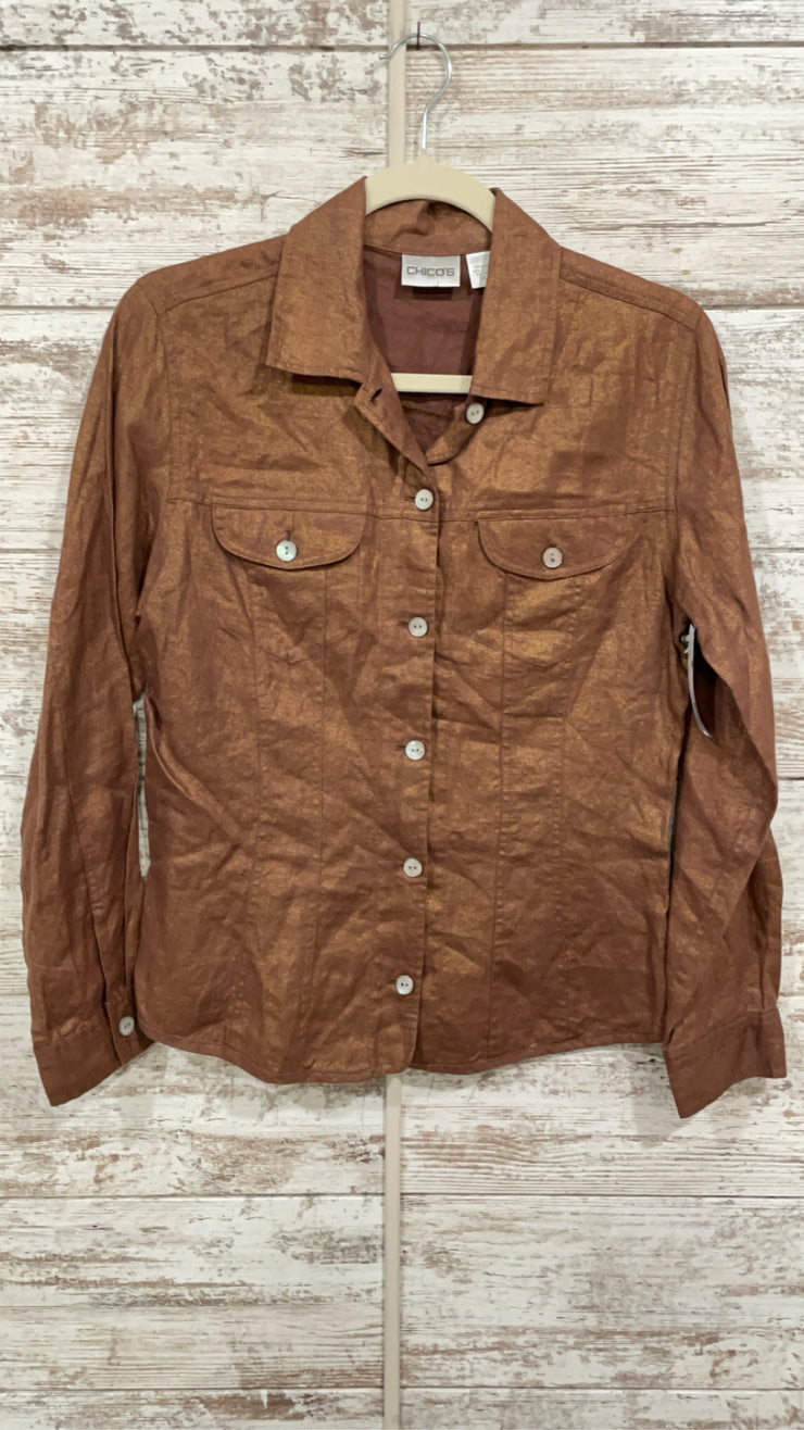 BROWN 100% LINEN SHIRT $109