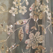 GRAY/GOLD A LINE GOWN