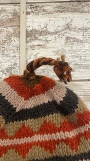 BROWN/ORANGE 100% WOOL HAT